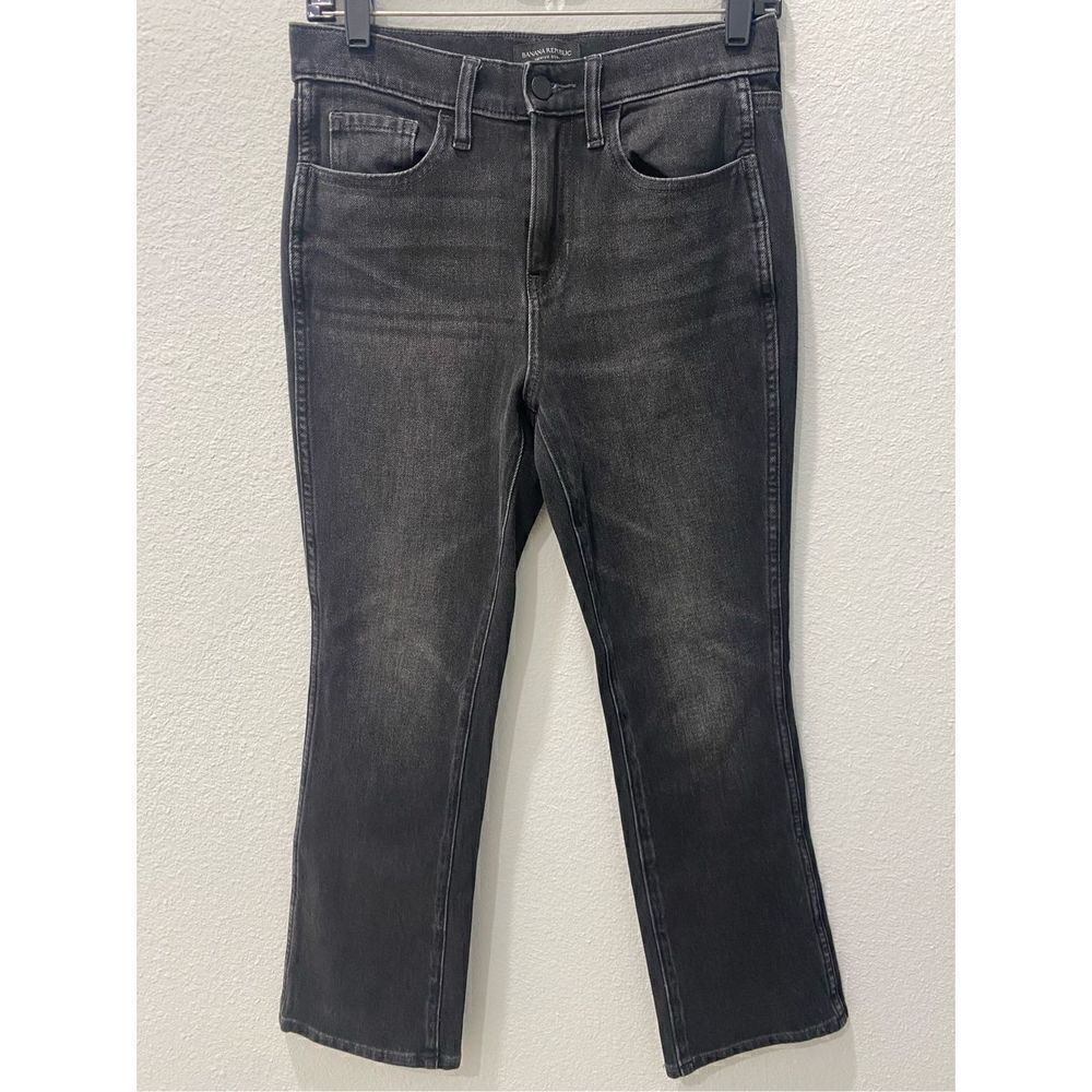 Banana Republic Black Cropped Bootcut Jeans Size 26